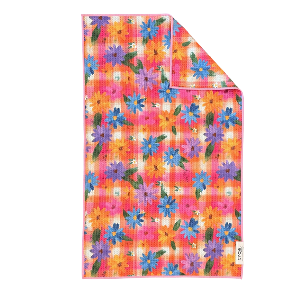 CRAE double sided dishtowel PAINTED POSIES