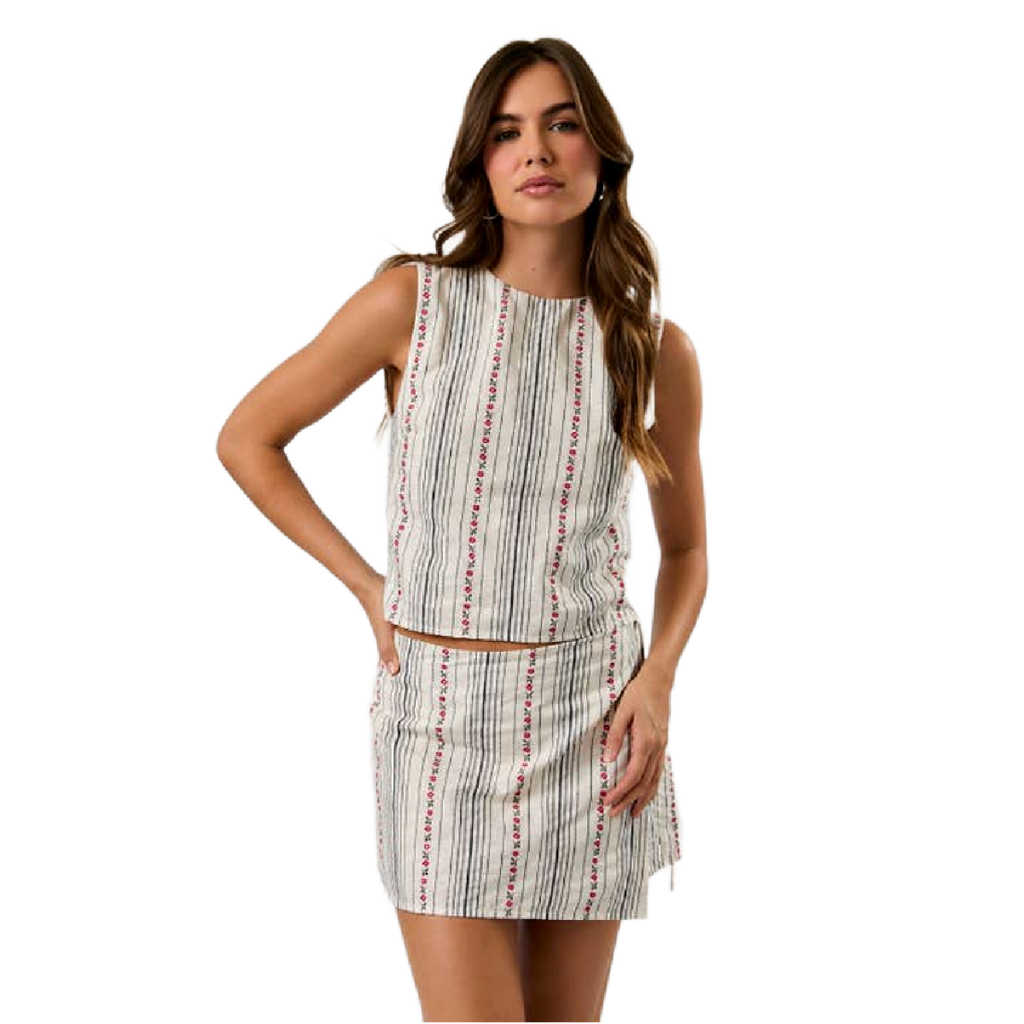 SMALL Striped Floral Printed Tank + Skort Set