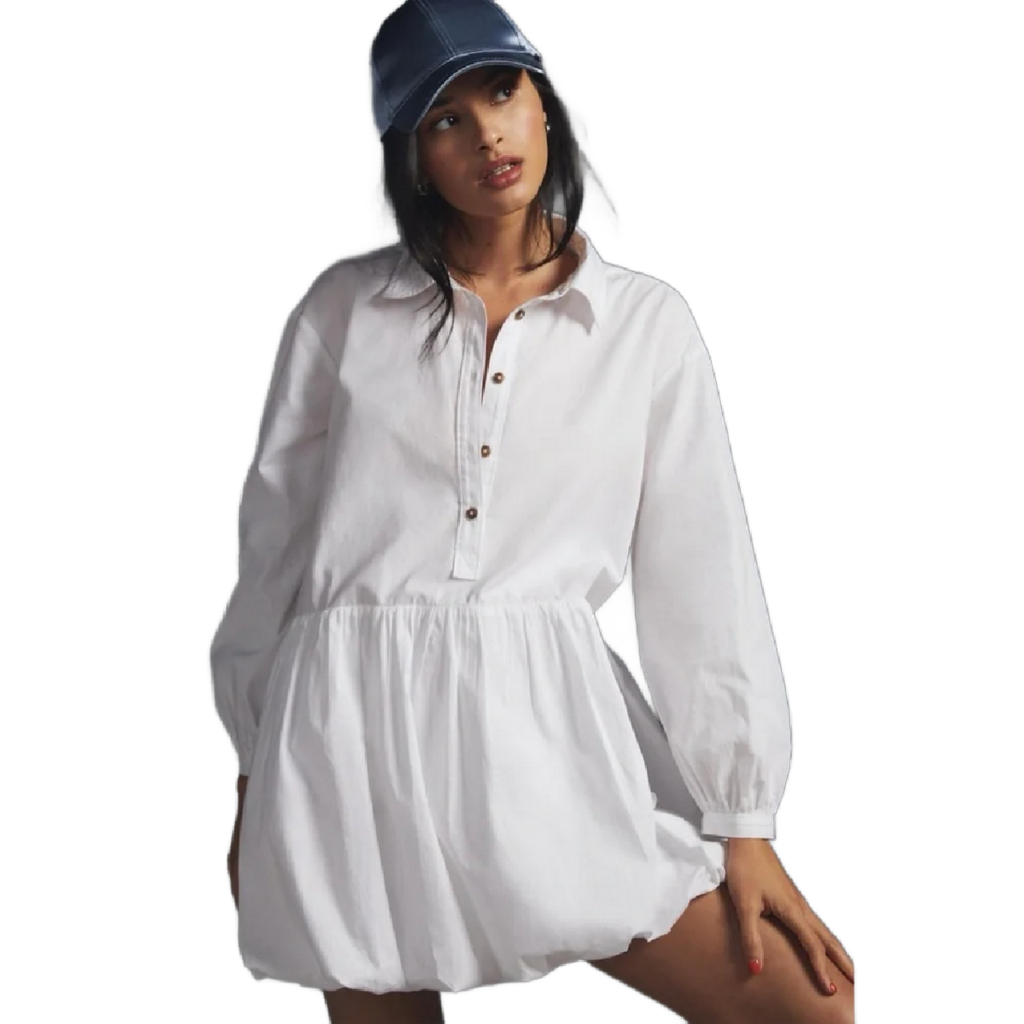 MAEVE BUBBLE HEM SHIRT DRESS SZ SMALL W
