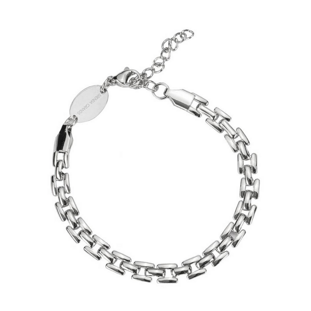 Waterproof Silver Squared Chain Bracelet