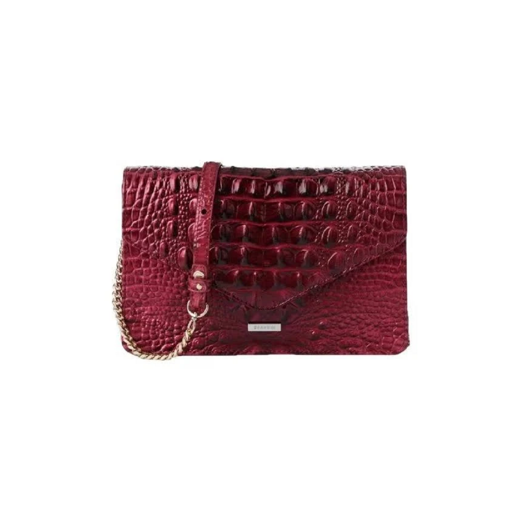 BRAHMIN Merlot Wendy Croc Embossed Crossbody