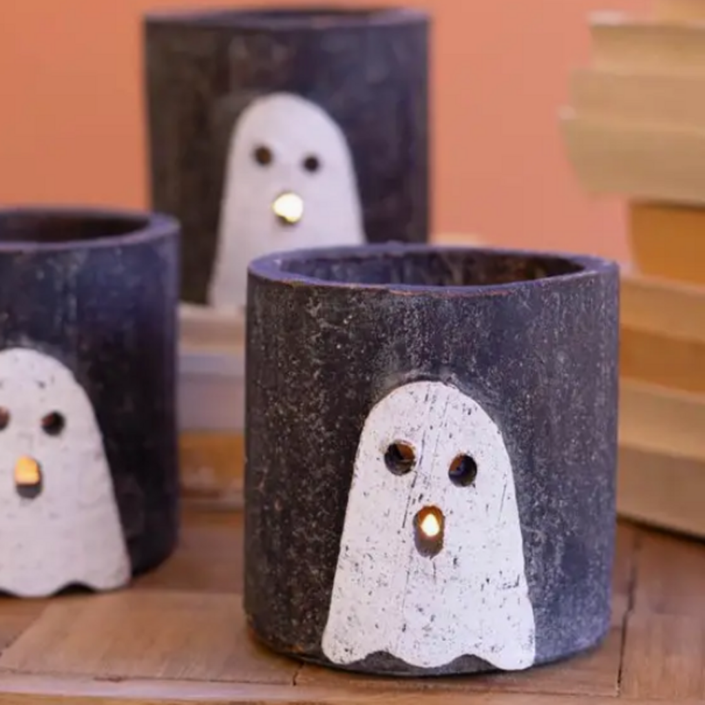 HALLOWEEN CLAY GHOST pot