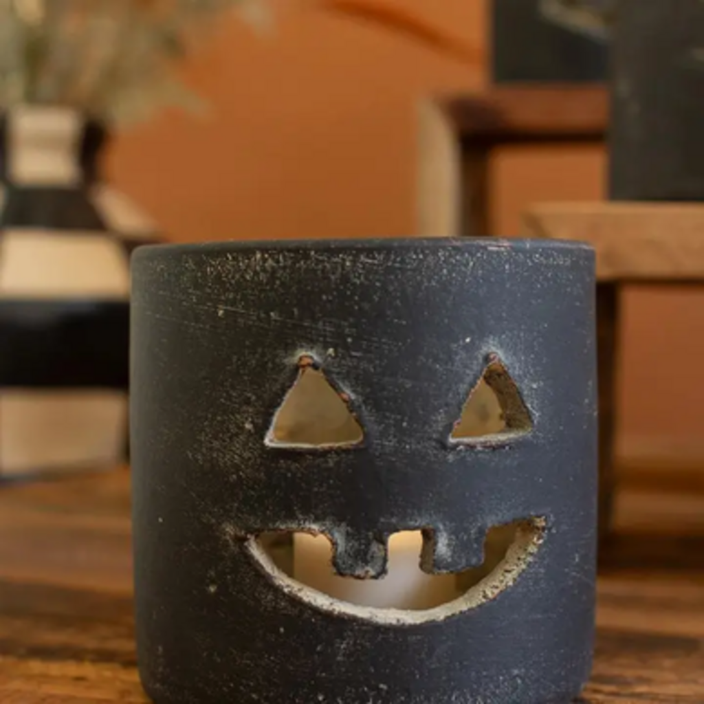 CLAY JACK-O-LANTERN POT small