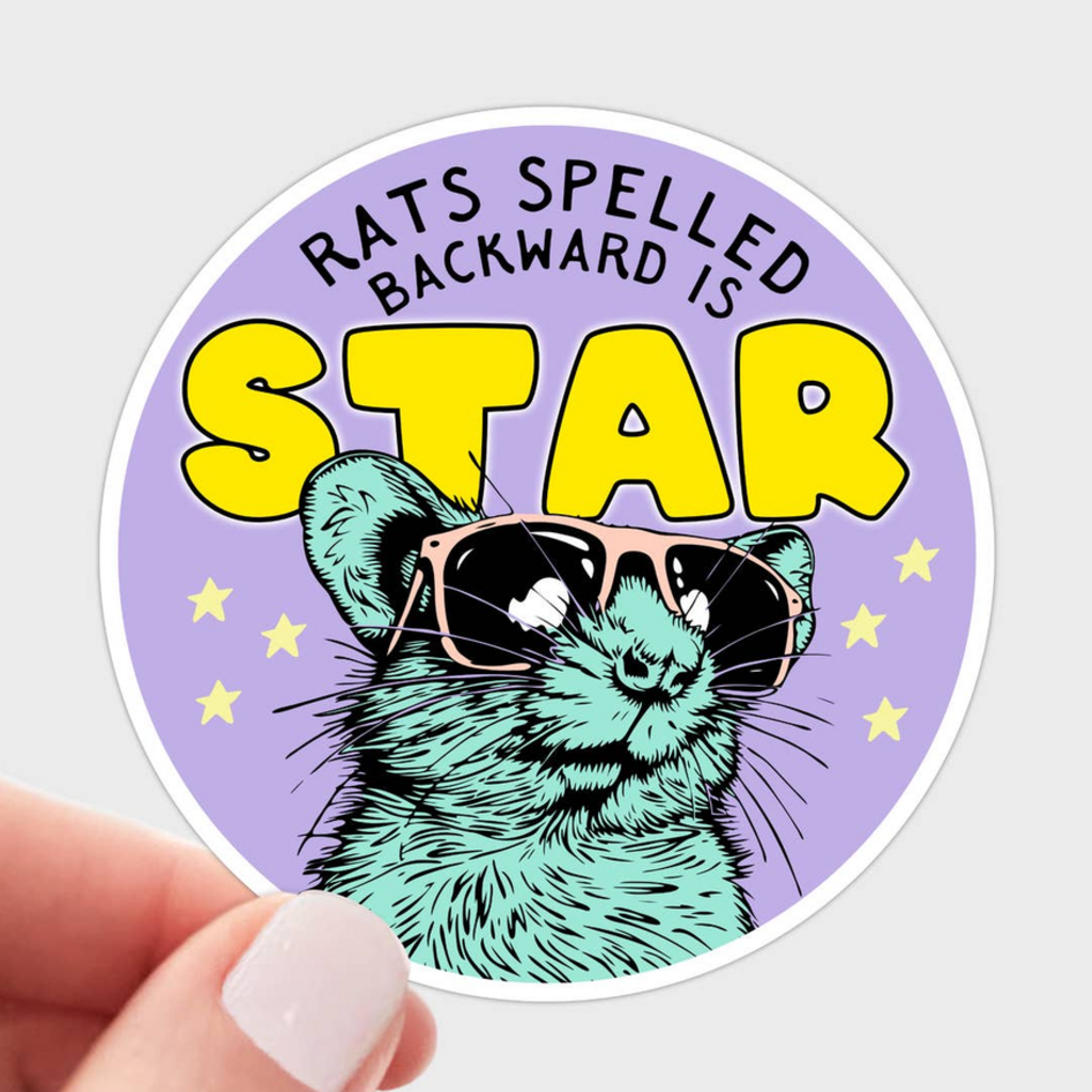 Rats Spelled Backward Is Star Sticker