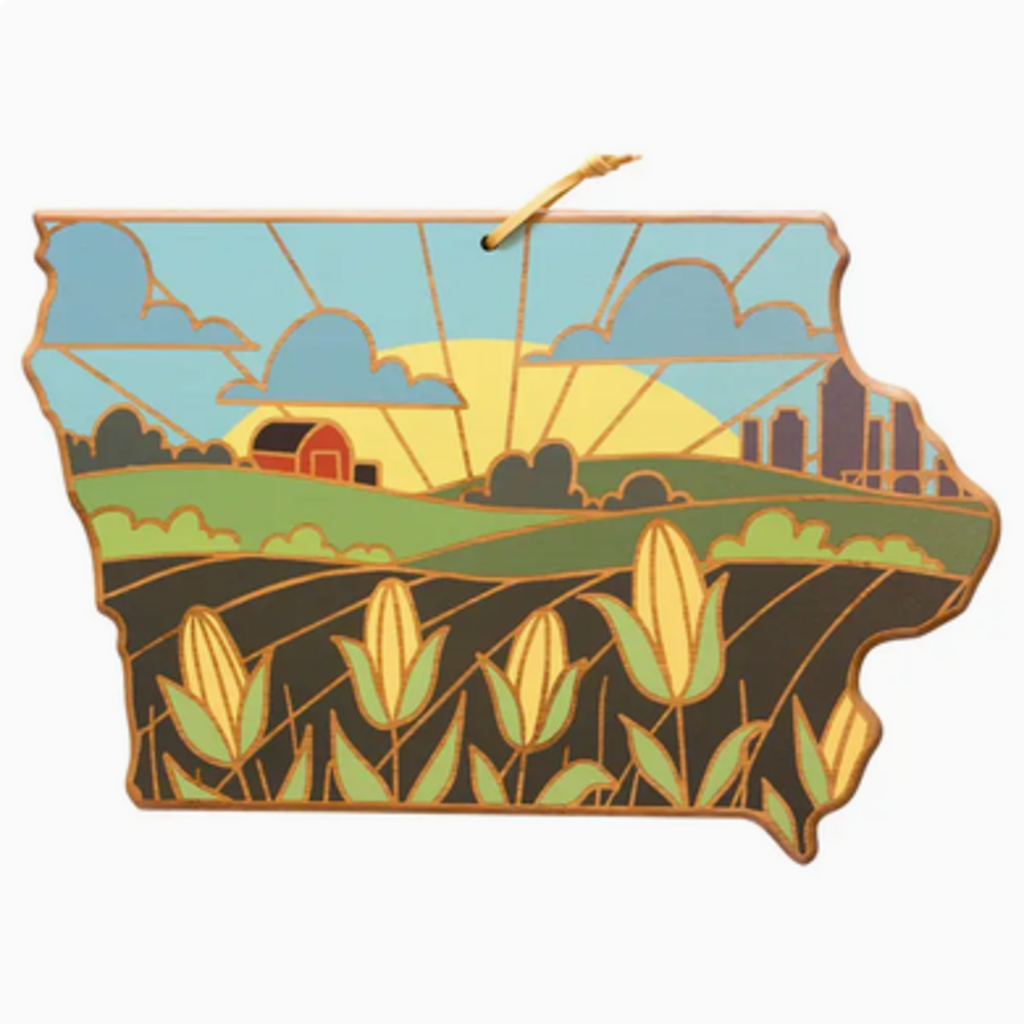 SUMMER STOKES IOWA BAMBOO cutting board