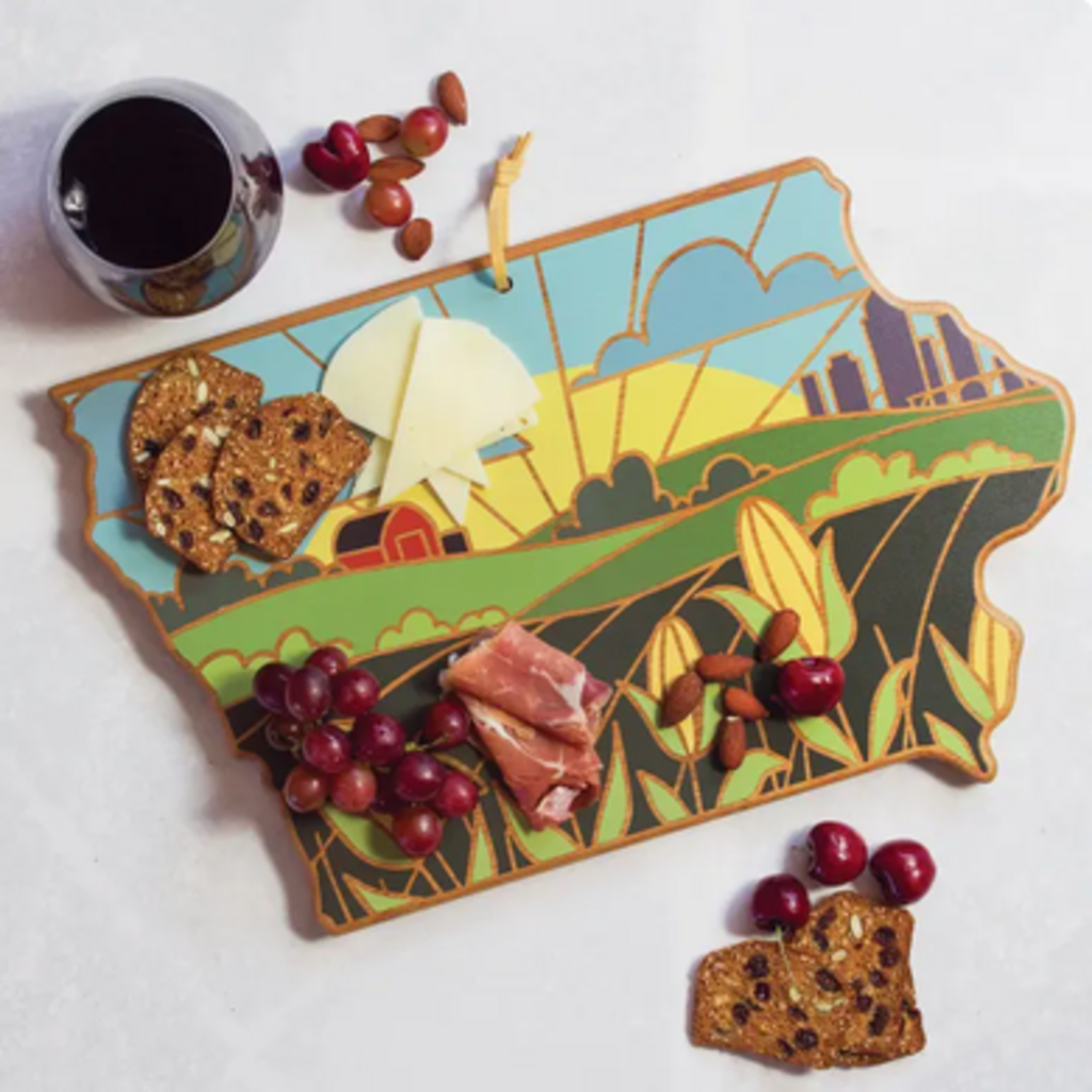 SUMMER STOKES IOWA BAMBOO cutting board