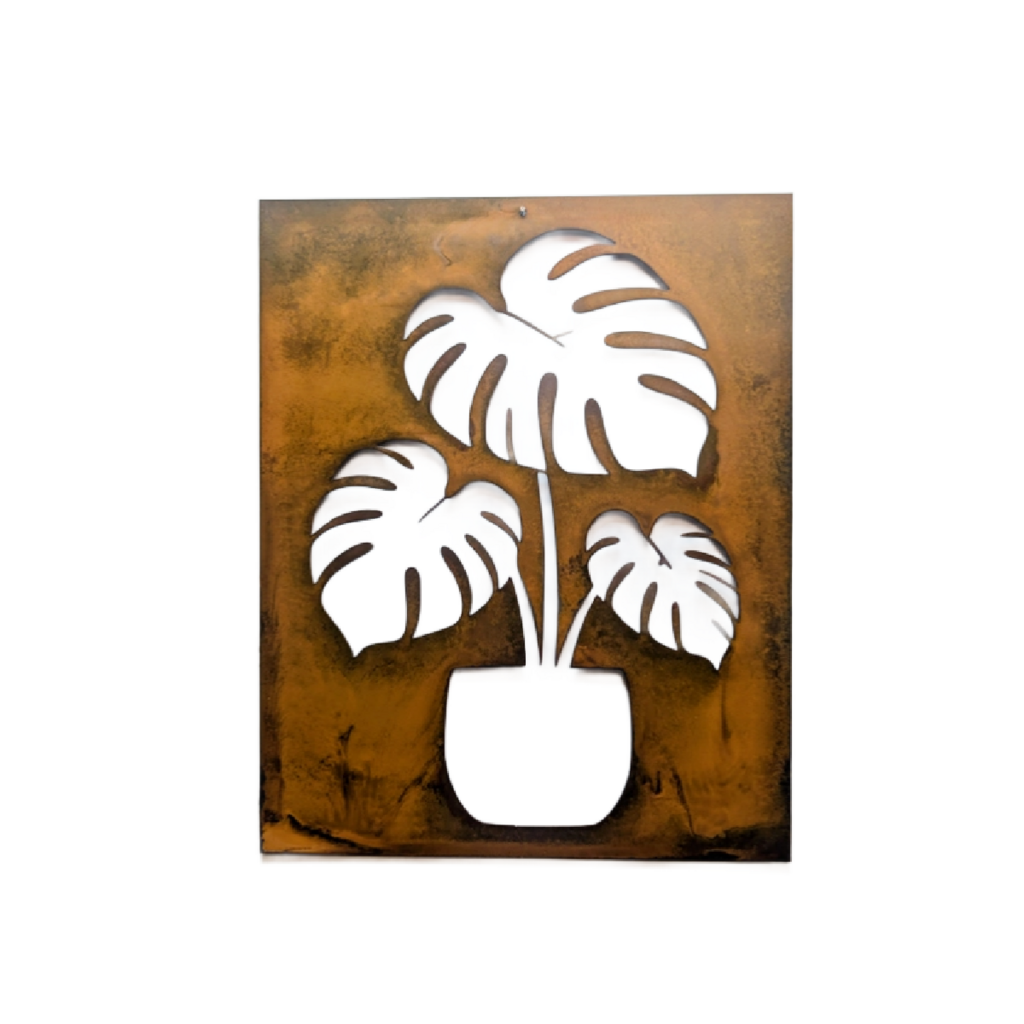 Modern Metal Houseplant Wall Art