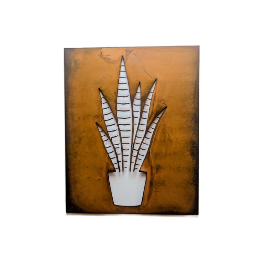 Modern Metal Houseplant Wall Art
