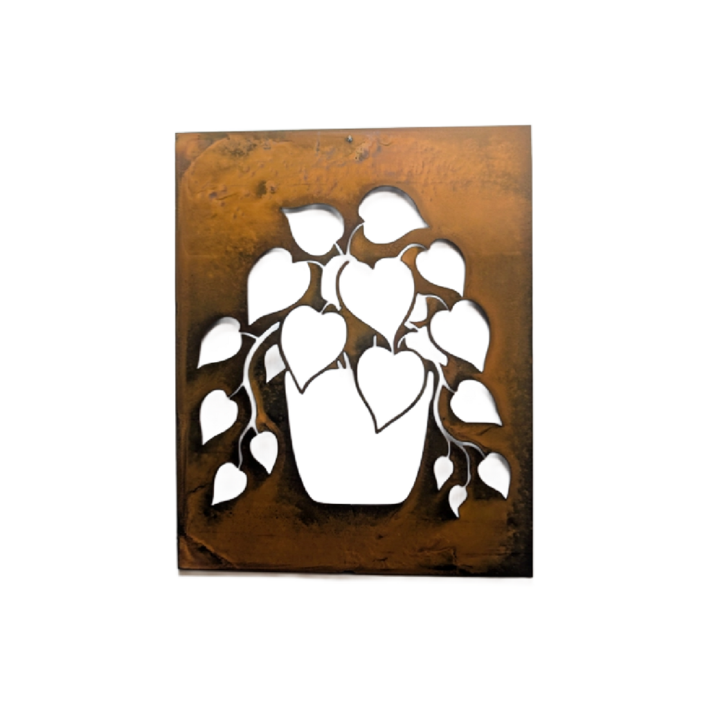 Modern Metal Houseplant Wall Art