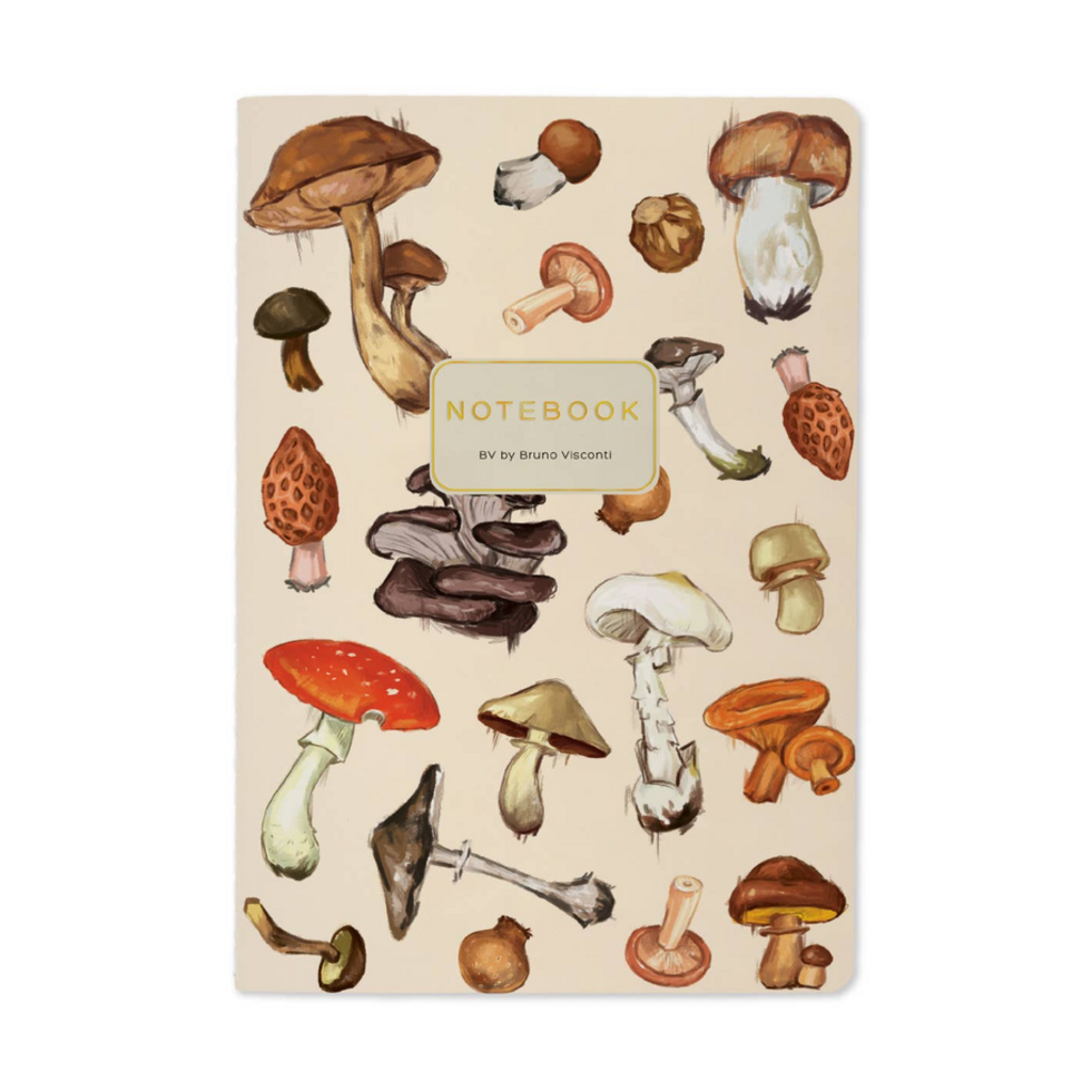 MUSHROOMS on WHITE notebook