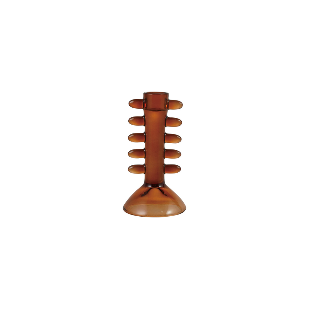 AMBER GLASS candle holder