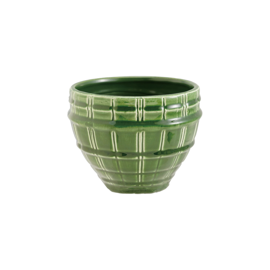 GREEN STONEWARE planter