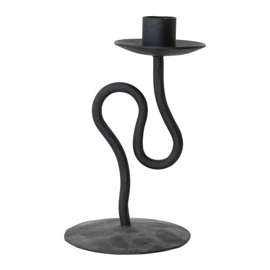 HAND FORGED IRON TAPER holder small