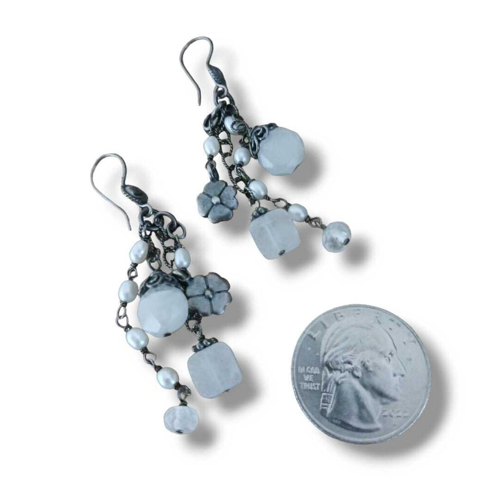 SILPADA WHITE BEADED TASSEL earrings
