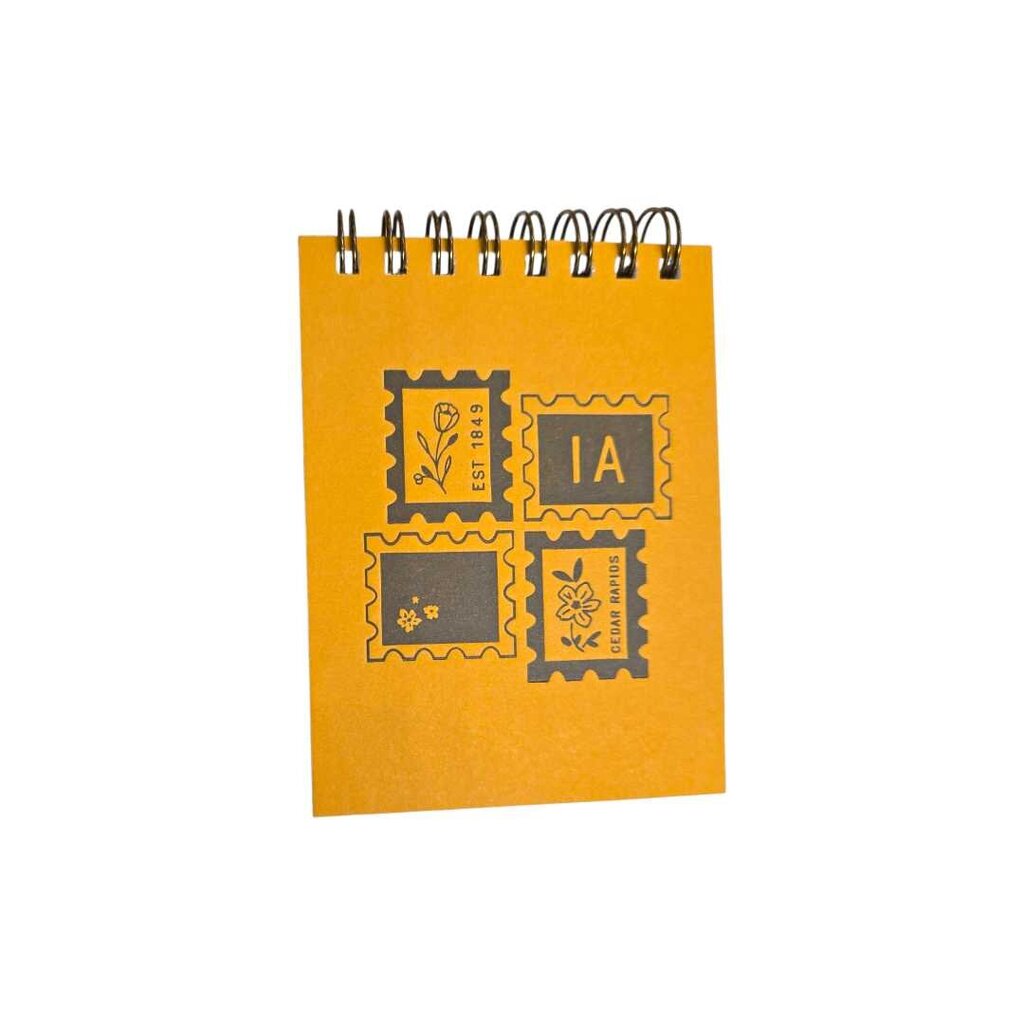 Stamp Mini Jotter Notebook in Saffron