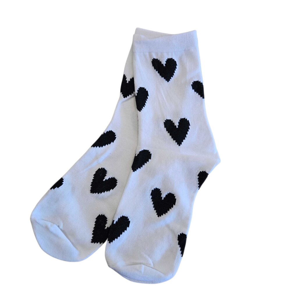 Colorblock Heart Socks - Black