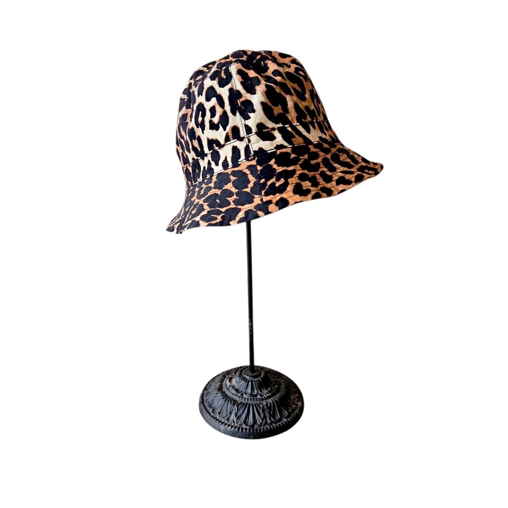 GANNI ANIMAL PRINT "HONEY" BUCKET HAT retail 140.00