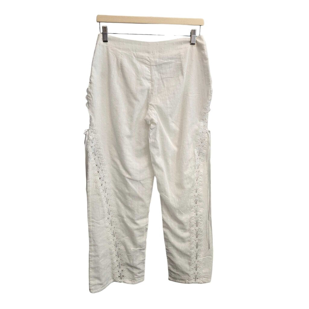 XS White Low Rise Pant with Lace