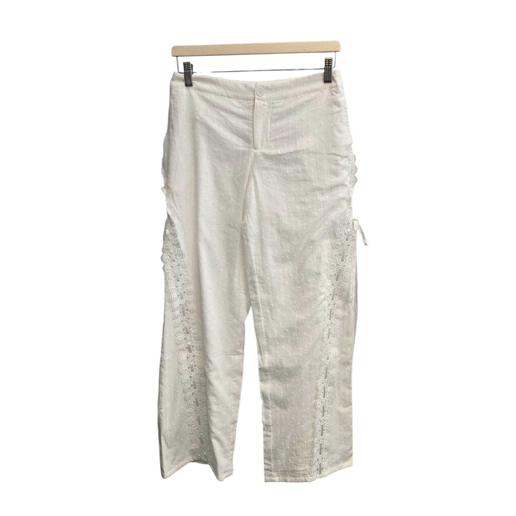 XS White Low Rise Pant with Lace