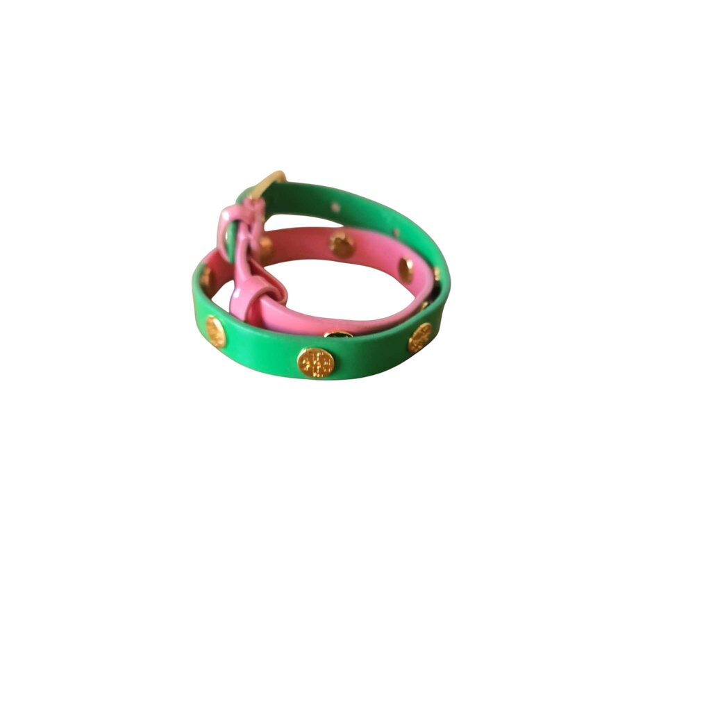 TORY BURCH logo stud dble wrap bracelet