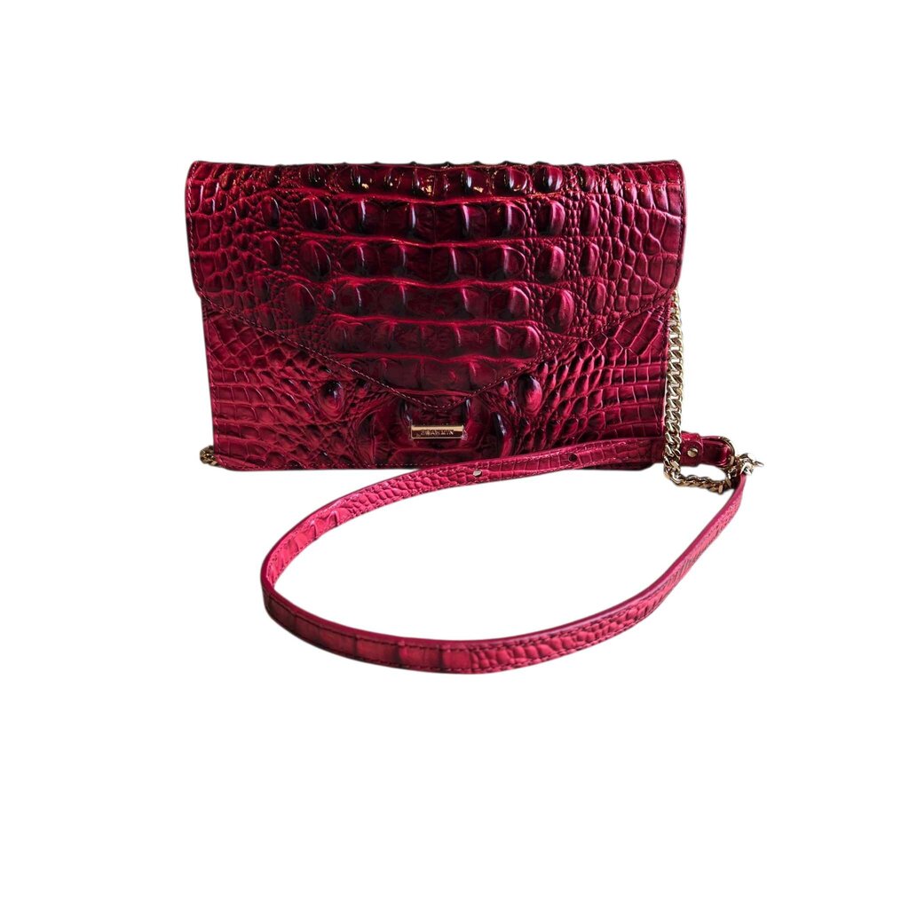 BRAHMIN Merlot Wendy Croc Embossed Crossbody