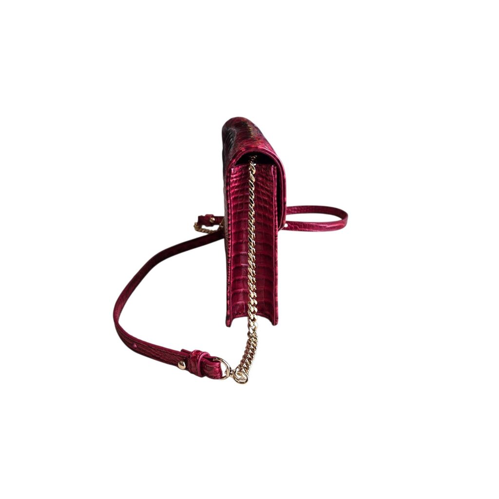 BRAHMIN Merlot Wendy Croc Embossed Crossbody
