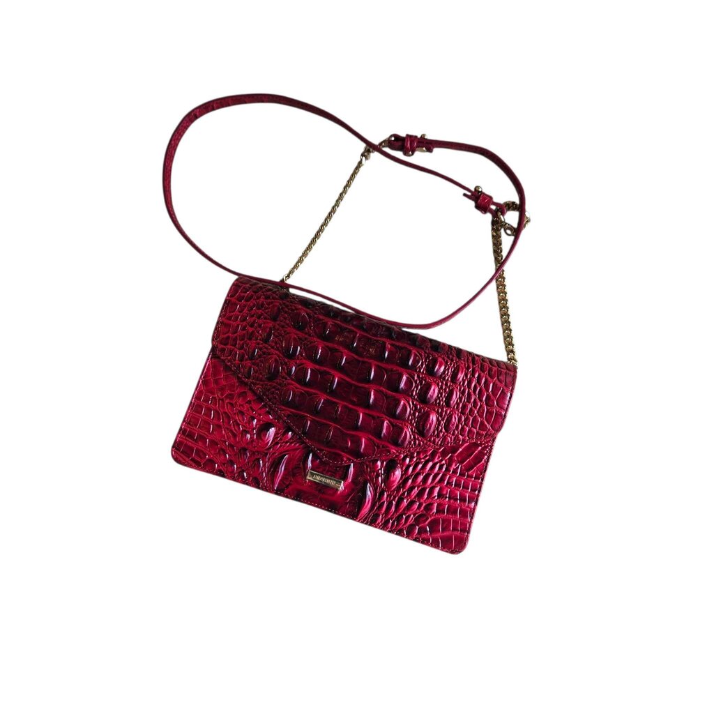 BRAHMIN Merlot Wendy Croc Embossed Crossbody