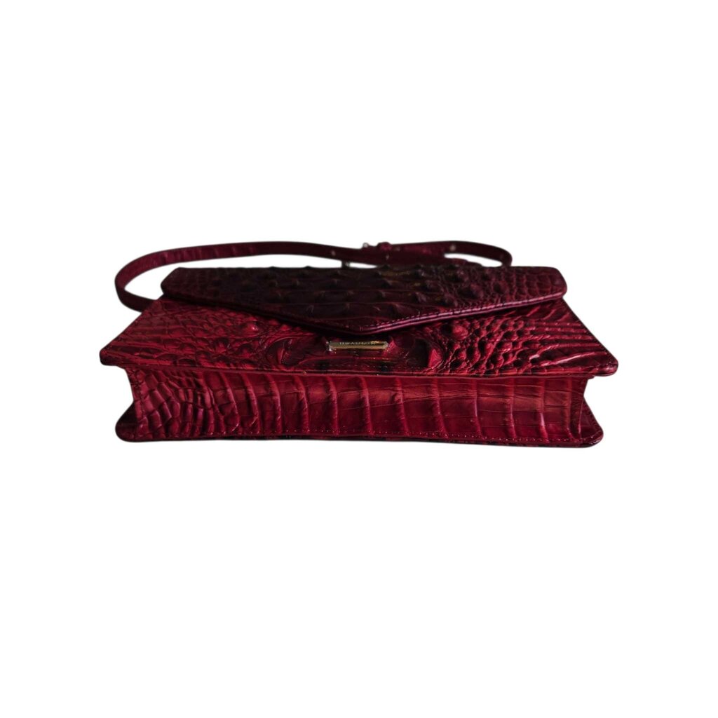 BRAHMIN Merlot Wendy Croc Embossed Crossbody