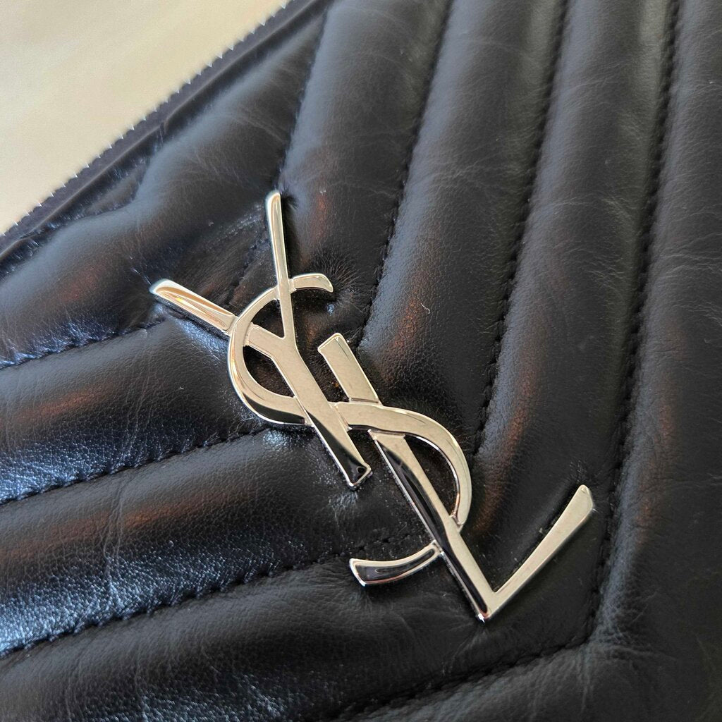 YSL saint laurent SMALL CHEVRON zip pouch
