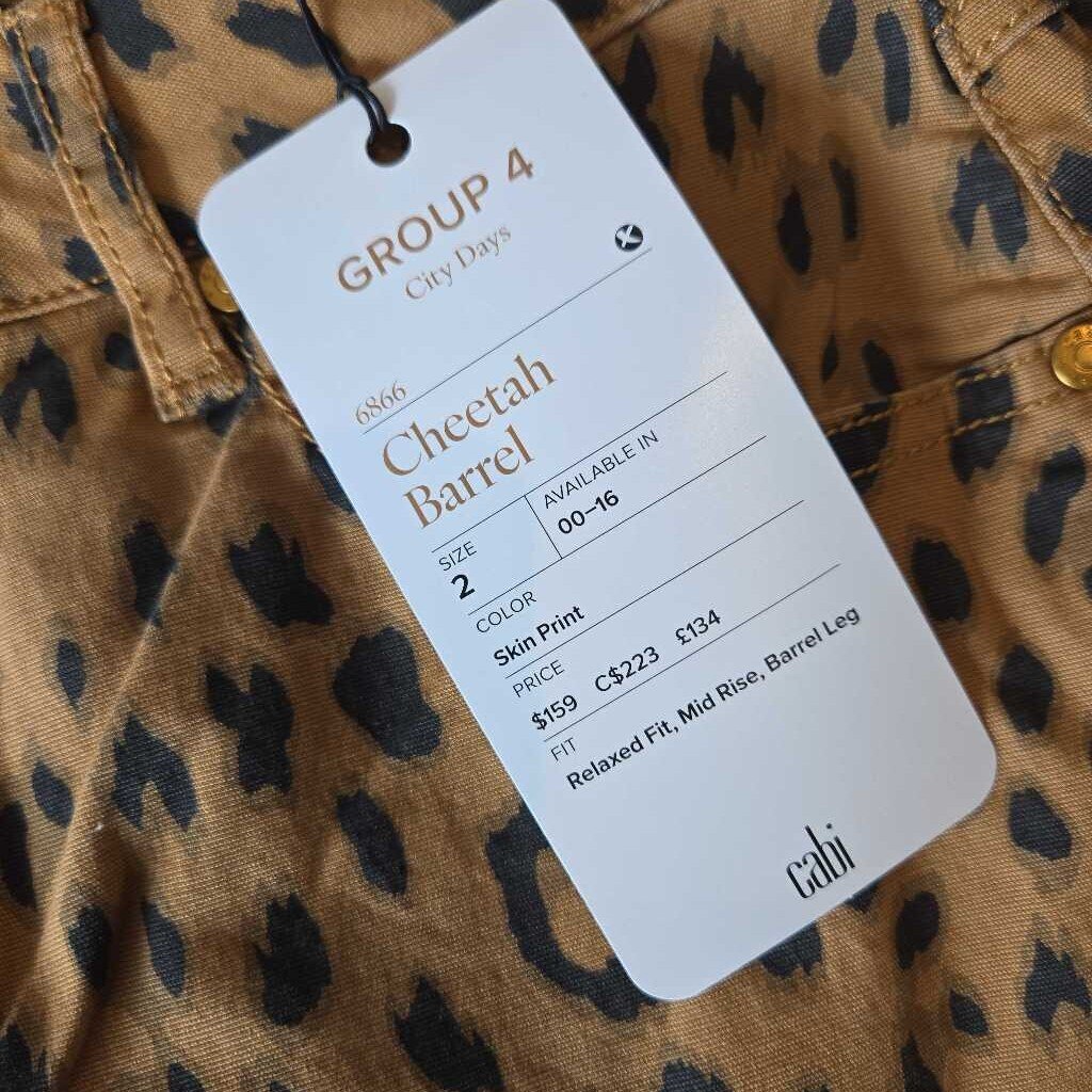 CABI CHEETAH BARREL new 159.00 SZ 2 W