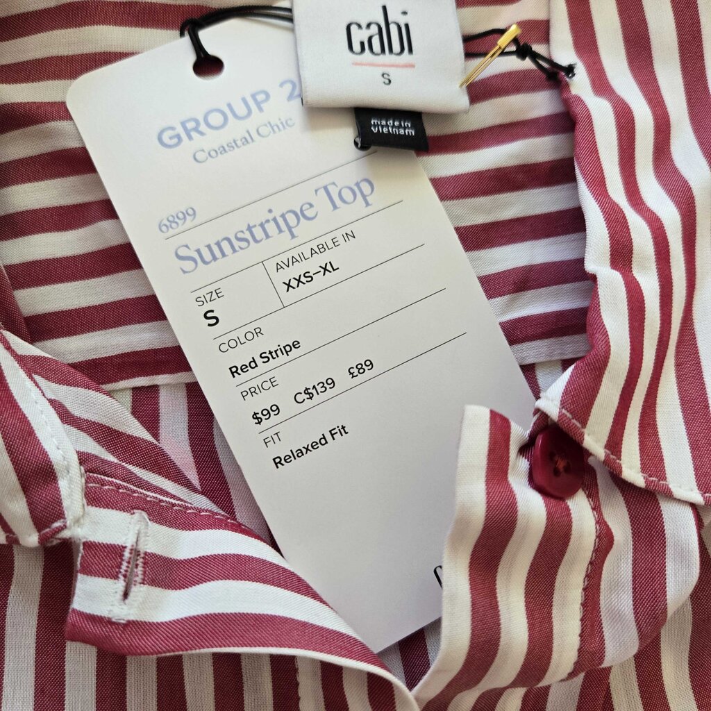 CABI SUNSTRIPE TOP SZ SMALL new 99.00 B1