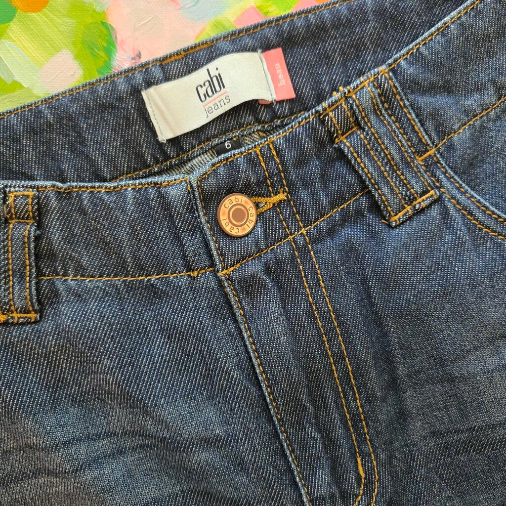 CABI BEAU JEANS SZ 6 LONG retail 159.00 w