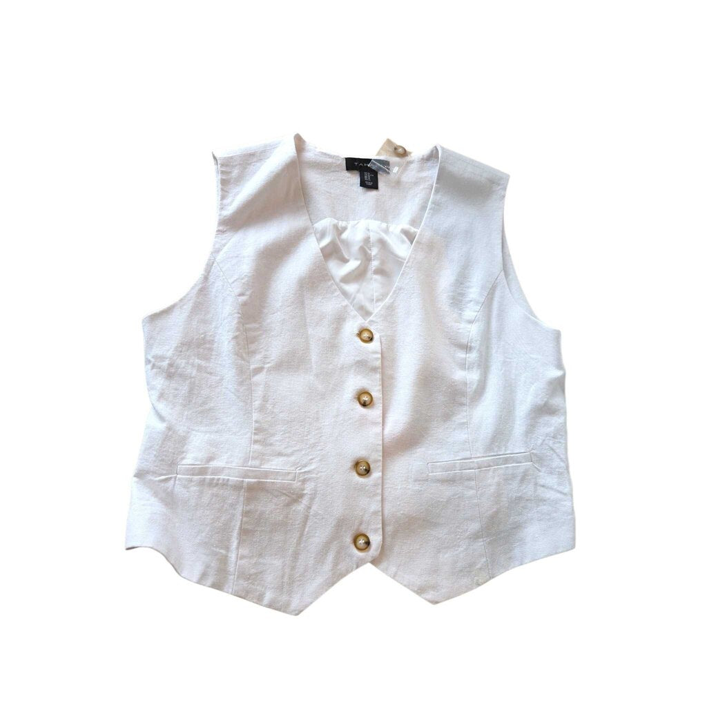 TAHARI LINEN VEST SZ XL new B1