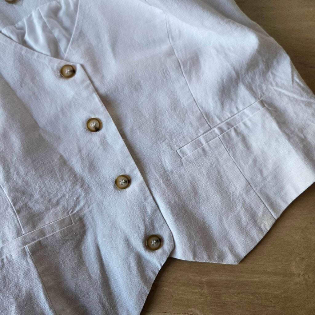 TAHARI LINEN VEST SZ XL new B1