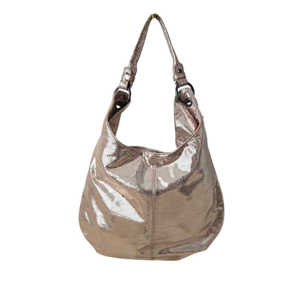 METALLIC LEATHER HOBO