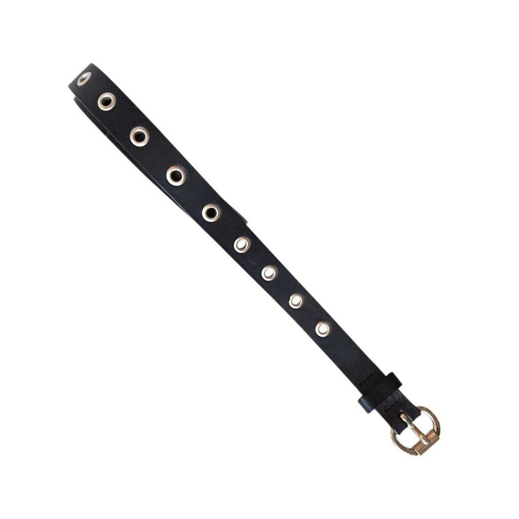 SKINNY BLACK LEATHER BELT SZ XL