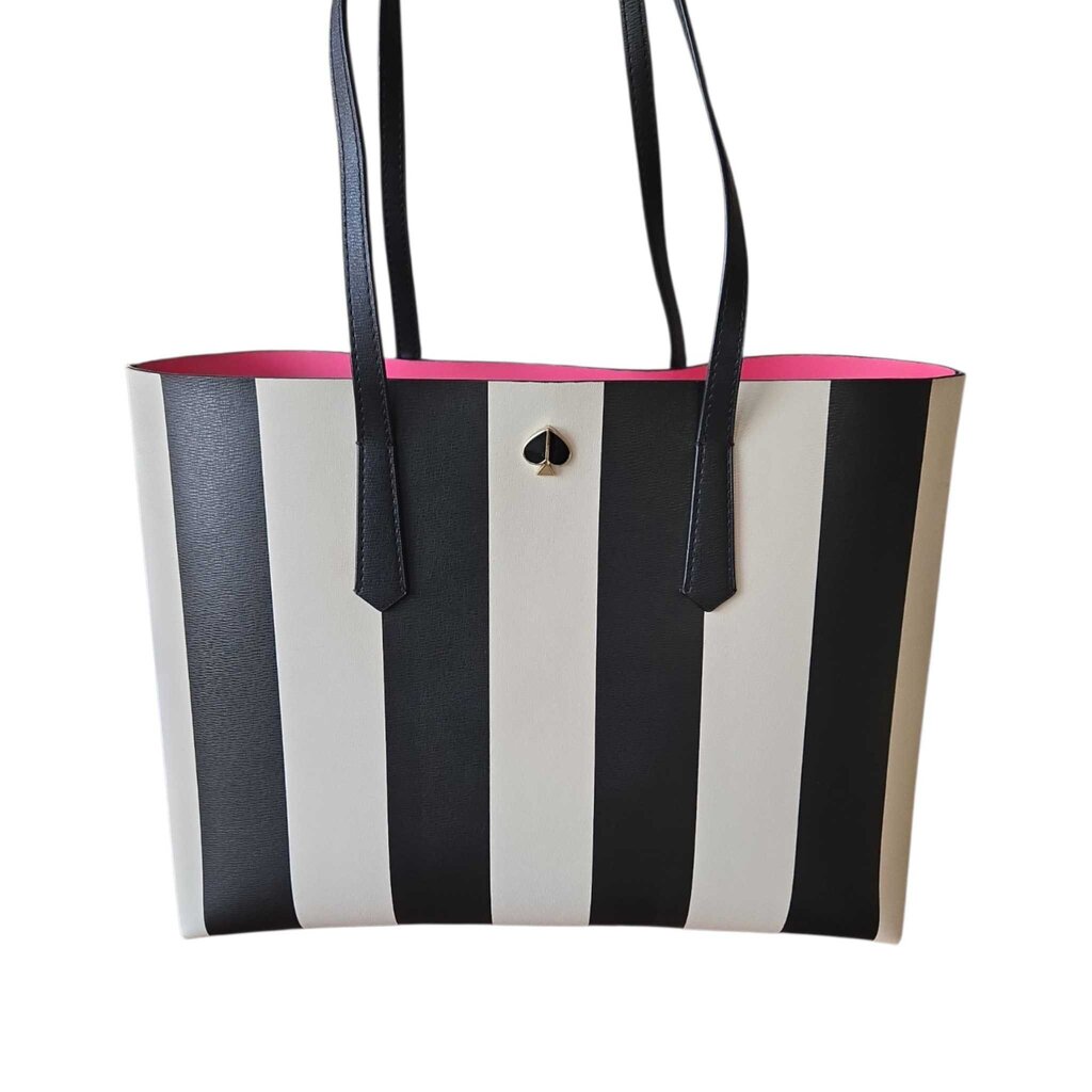 KATE SPADE blk + white TOTE