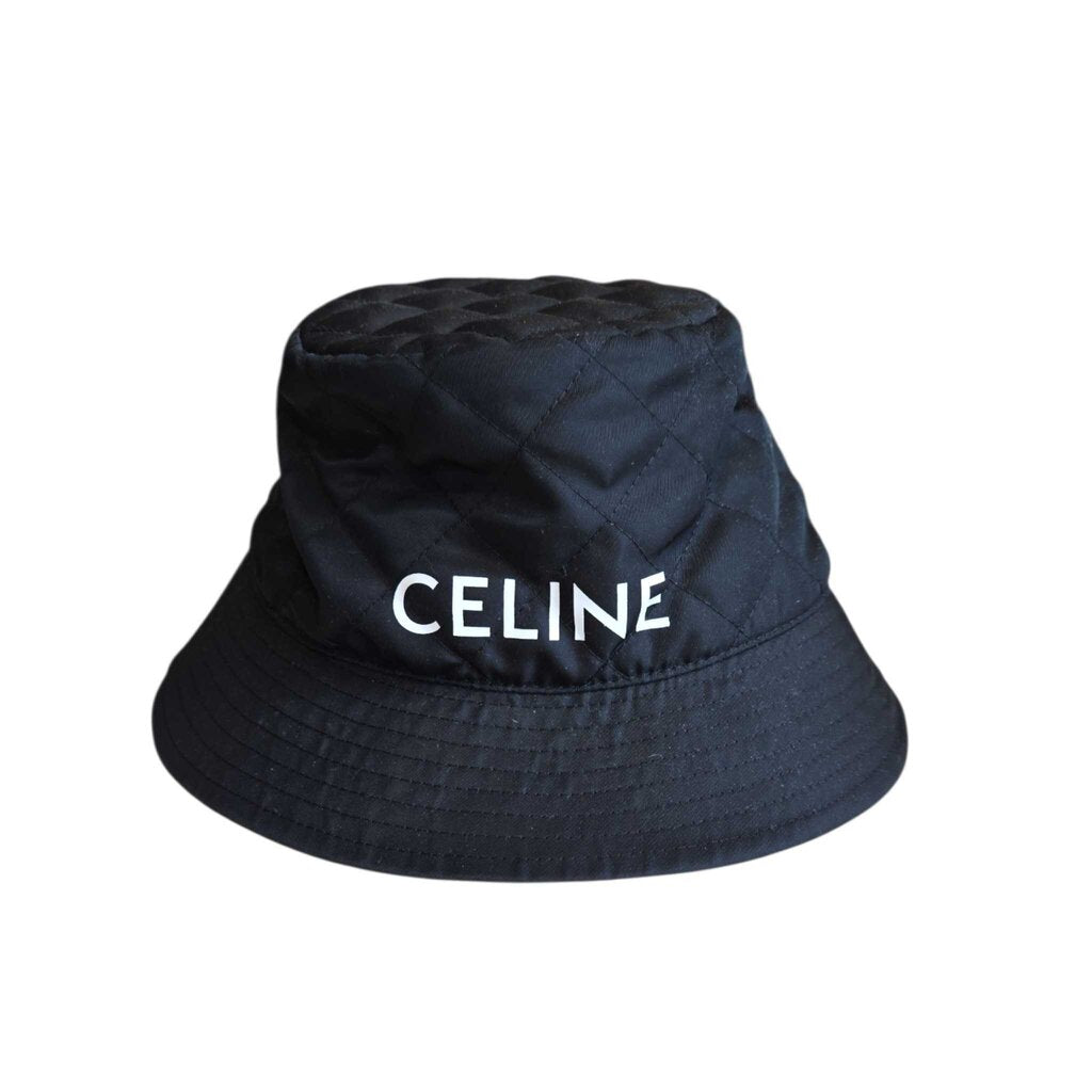 CELINE logo QUILTED BUCKET HAT new