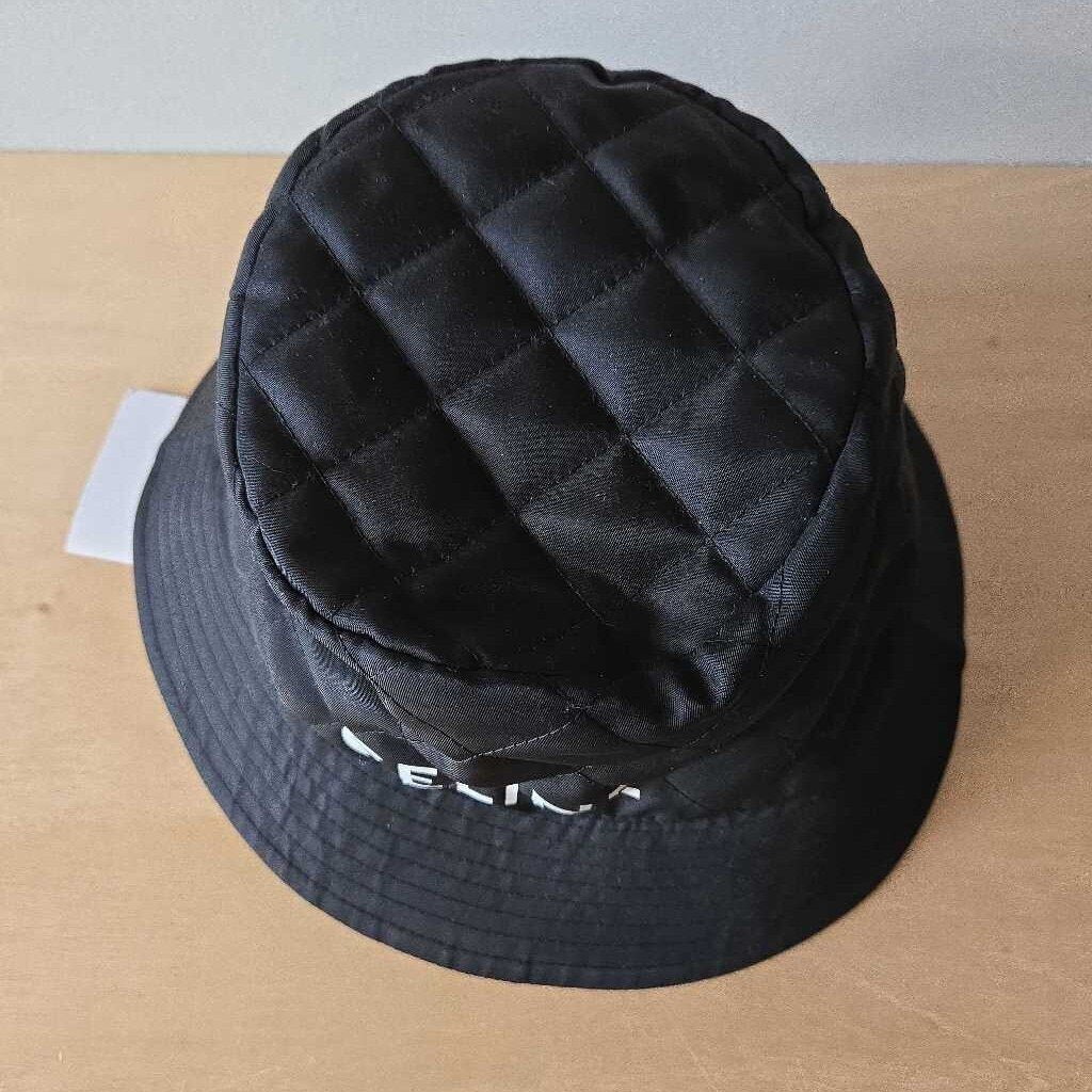 CELINE logo QUILTED BUCKET HAT new