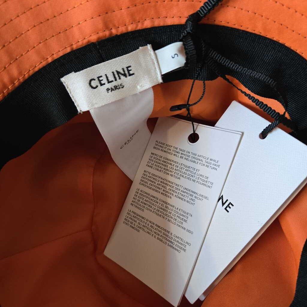 CELINE logo QUILTED BUCKET HAT new