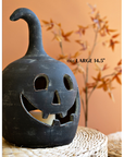 BLACK CLAY JACK O LANTERN large