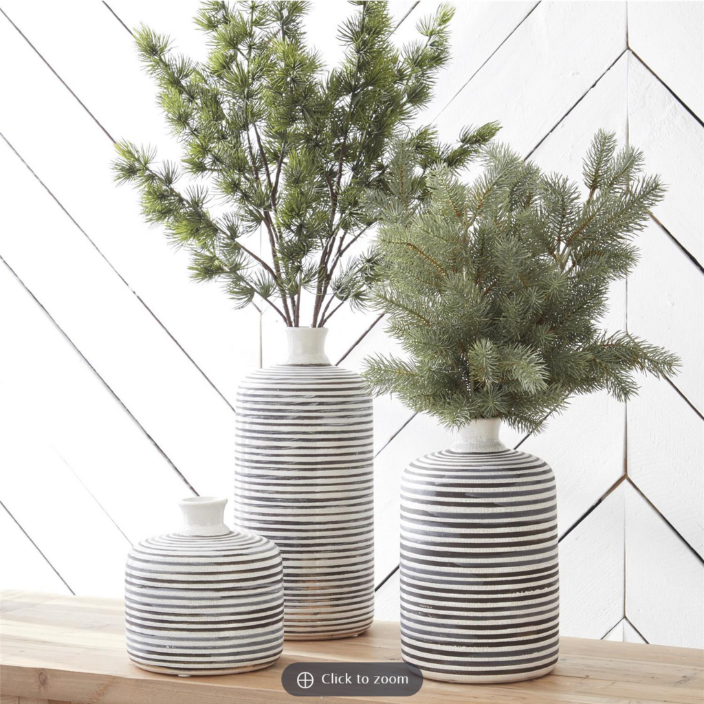 WHITE CRACKLE + GREY VASE medium