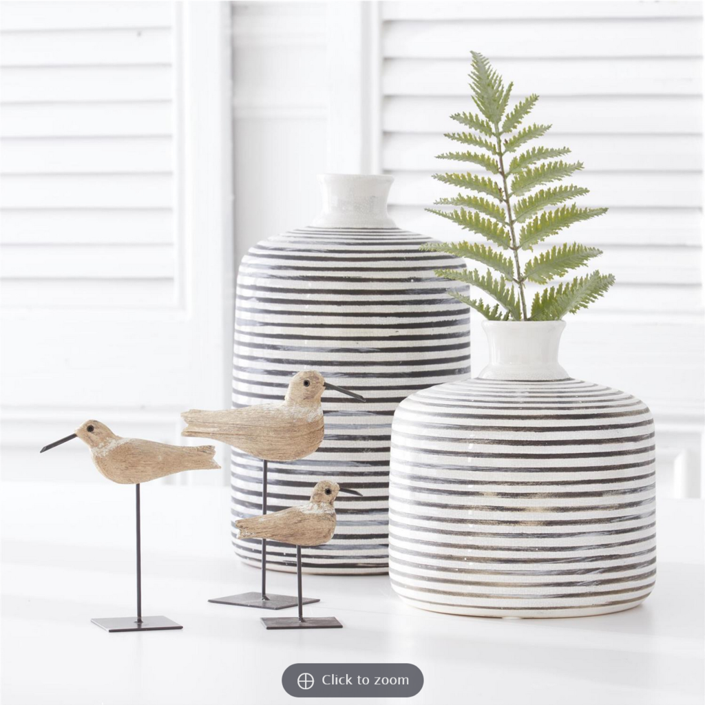 WHITE CRACKLE + GREY VASE medium