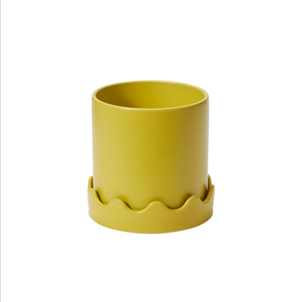 PISSARO POT w SAUCER yellow