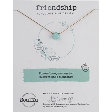 Turquoise Crystal Soul Shine Necklace For Friendship