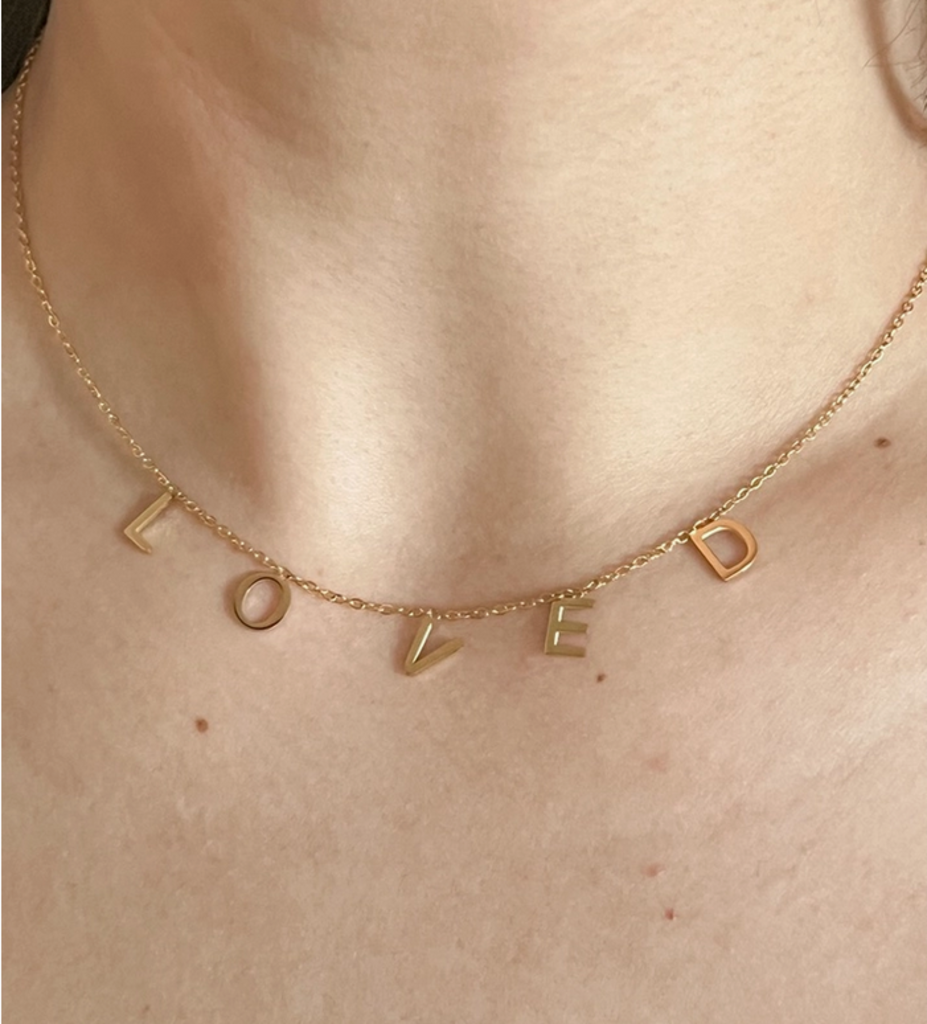 BELJOY - Loved Dangle Charm Letter Necklace
