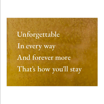 Unforgettable in Every Way Wall Art, Metal Song Lyrics Wall RUST