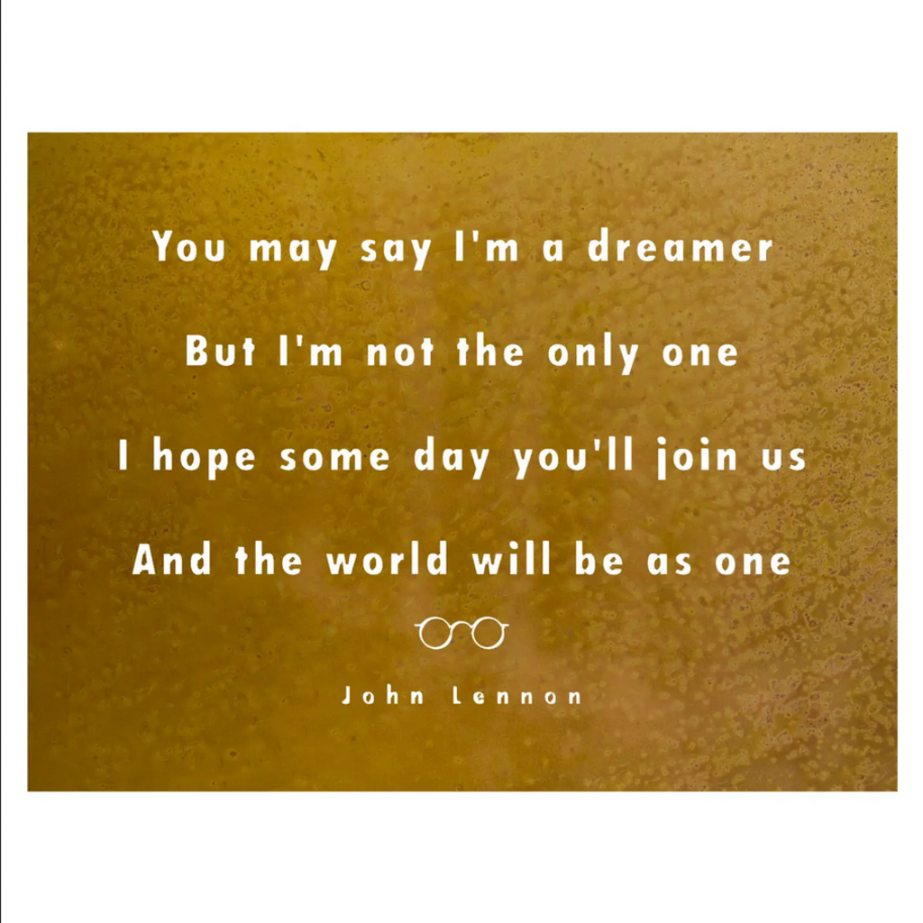 You May Say I&#39;m A Dreamer Wall Art, Imagine John Lennon Art RUST