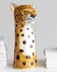 STONEWARE CHEETAH VASE