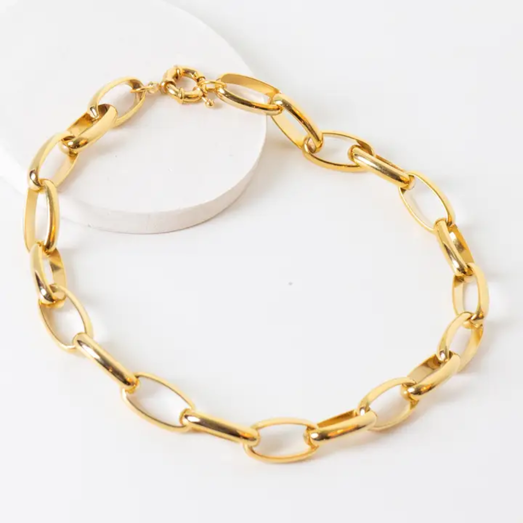 PRETTY IN LINK NECKLACE - 24K GOLD PLATED